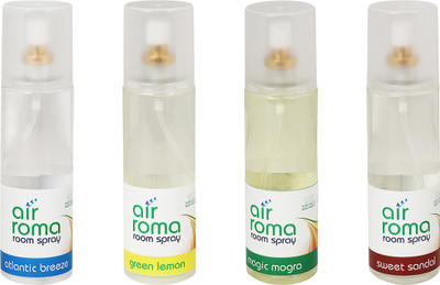 

Airroma Atlantic Breeze, Green Lemon, Magic Mogra, Sweet Sandal Car Freshener(800 ml)