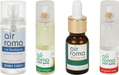 

Airroma Denim Touch, Magic Mogra, Mogra Flower, Original Rose Car Freshener(490 ml)