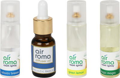 

Airroma Atlantic Breeze, Green Lemon, Magic Mogra Aroma Oil, Spray(630 ml)