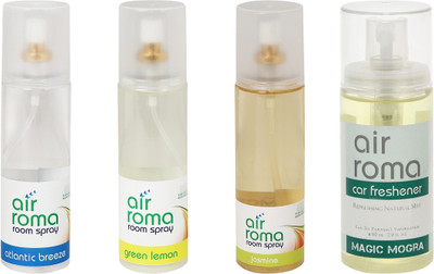 

Airroma Atlantic Breeze, Green Lemon, Jasmine, Magic Mogra Spray(660 ml)