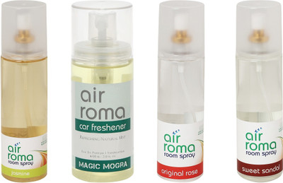

Airroma Jasmine, Magic Mogra, Original Rose, Sweet Sandal Spray(660 ml)