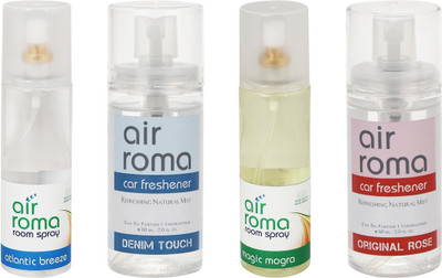 

Airroma Atlantic Breeze, Denim Touch, Magic Mogra, Original Rose Car Freshener(520 ml)