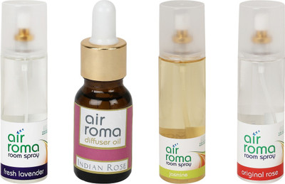 

Airroma Fresh Lavender, Indian Rose, Jasmine, Original Rose Aroma Oil, Spray(630 ml)