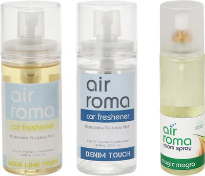 

Airroma Aqua Lime Fresh, Denim Touch, Magic Mogra Spray(320 ml)