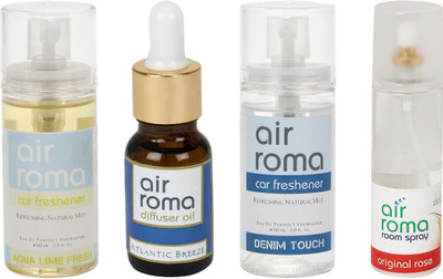 

Airroma Aqua Lime Fresh, Atlantic Breeze, Denim Touch, Original Rose Aroma Oil, Spray(350 ml)