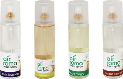 

Airroma Fresh Lavender, Jasmine, Magic Mogra, Sweet Sandal Aroma Oil, Diffuser Set(800 ml)