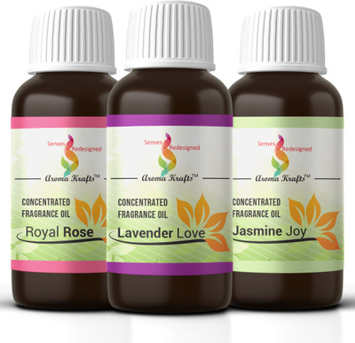 

Aroma Krafts Jasmine Joy, Lavender Love, Royal Rose Aroma Oil(45 g)