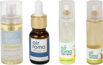 

Airroma Aqua Lime Fresh, Atlantic Breeze, Green Lemon, Jasmine Aroma Oil, Spray(490 ml)
