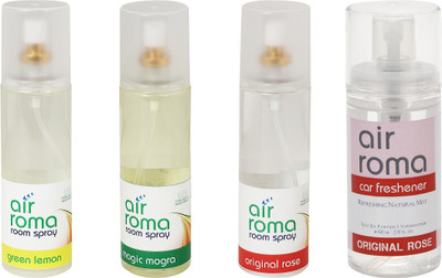 

Airroma Green Lemon, Magic Mogra, Original Rose Car Freshener(660 ml)