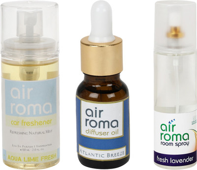 

Airroma Aqua Lime Fresh, Atlantic Breeze, Fresh Lavender Aroma Oil, Spray(275 ml)