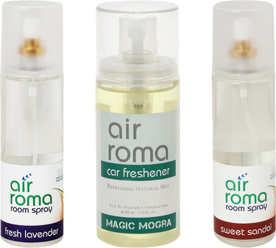 

Airroma Fresh Lavender, Magic Mogra, Sweet Sandal Spray(460 ml)