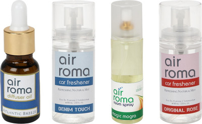 

Airroma Atlantic Breeze, Denim Touch, Magic Mogra, Original Rose Car Freshener(350 ml)