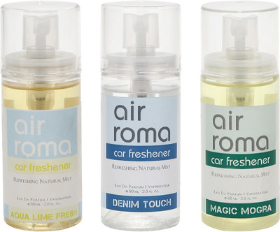 

Airroma Aqua Lime Fresh, Denim Touch, Magic Mogra Car Freshener(180 ml)
