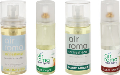 

Airroma Aqua Lime Fresh, Magic Mogra, Sweet Sandal Spray(520 ml)