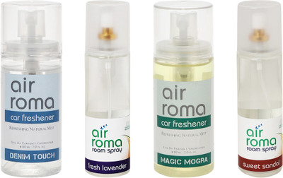 

Airroma Denim Touch, Fresh Lavender, Magic Mogra, Sweet Sandal Spray(520 ml)