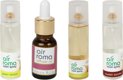 

Airroma Green Lemon, Indian Rose, Jasmine, Sweet Sandal Aroma Oil, Spray(630 ml)