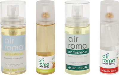 

Airroma Aqua Lime Fresh, Jasmine, Magic Mogra, Original Rose Spray(520 ml)