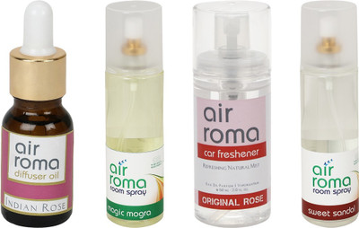 

Airroma Indian Rose, Magic Mogra, Original Rose, Sweet Sandal Aroma Oil(490 ml)