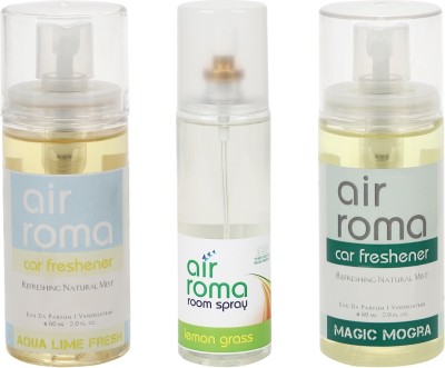 

Airroma Aqua Lime Fresh, Lemon Grass, Magic Mogra Spray(320 ml)