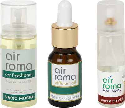 

Airroma Magic Mogra, Mogra Flower, Sweet Sandal Car Freshener(275 ml)