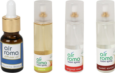 Airroma Atlantic Breeze, Jasmine, Original Rose, Sweet Sandal Aroma Oil(630 ml)
