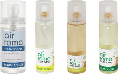 

Airroma Denim Touch, Green Lemon, Jasmine, Magic Mogra Spray(660 ml)
