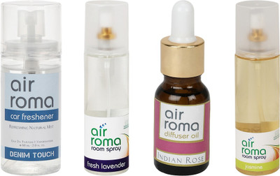

Airroma Denim Touch, Fresh Lavender, Indian Rose, Jasmine Aroma Oil, Spray(490 ml)