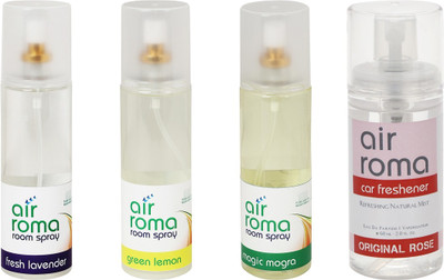 

Airroma Fresh Lavender, Green Lemon, Magic Mogra, Original Rose Spray(660 ml)