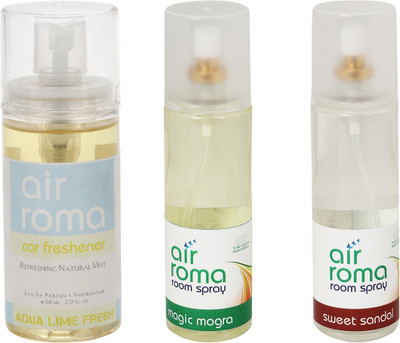 Airroma Aqua Lime Fresh, Magic Mogra, Sweet Sandal Spray(460 ml)