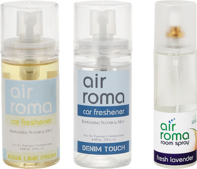 

Airroma Aqua Lime Fresh, Denim Touch, Fresh Lavender Spray(320 ml)