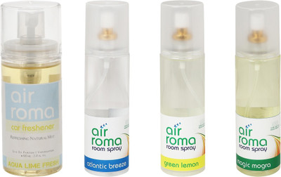 

Airroma Aqua Lime Fresh, Atlantic Breeze, Green Lemon, Magic Mogra Spray(660 ml)