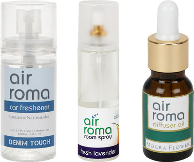 

Airroma Denim Touch, Fresh Lavender, Mogra Flower Aroma Oil, Spray(275 ml)