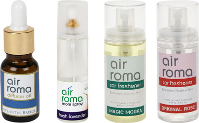 

Airroma Atlantic Breeze, Fresh Lavender, Magic Mogra, Original Rose Aroma Oil, Spray(350 ml)