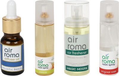 

Airroma Atlantic Breeze, Jasmine, Magic Mogra, Original Rose Aroma Oil, Spray(490 ml)