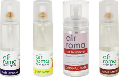 

Airroma Fresh Lavender, Green Lemon, Original Rose, Sweet Sandal Spray(660 ml)