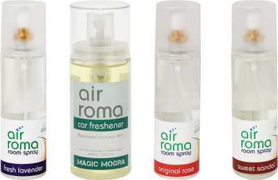 

Airroma Fresh Lavender, Magic Mogra, Original Rose, Sweet Sandal Spray(660 ml)