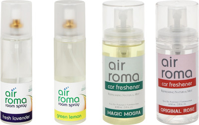 

Airroma Fresh Lavender, Green Lemon, Magic Mogra, Original Rose Spray(520 ml)