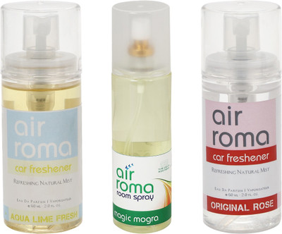 

Airroma Aqua Lime Fresh, Magic Mogra, Original Rose Spray(320 ml)