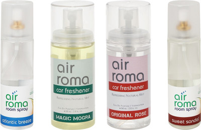 

Airroma Atlantic Breeze, Magic Mogra, Original Rose, Sweet Sandal Spray(520 ml)