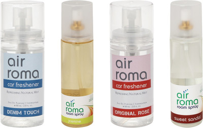 

Airroma Denim Touch, Jasmine, Original Rose, Sweet Sandal Spray(520 ml)