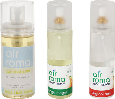 

Airroma Aqua Lime Fresh, Magic Mogra, Original Rose Spray(460 ml)