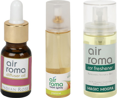 

Airroma Indian Rose, Jasmine, Magic Mogra Car Freshener(275 ml)
