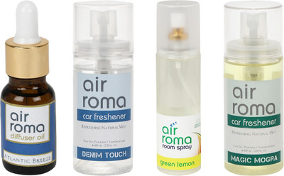 

Airroma Atlantic Breeze, Denim Touch, Green Lemon, Magic Mogra Aroma Oil(350 ml)