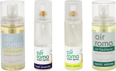 

Airroma Aqua Lime Fresh, Fresh Lavender, Green Lemon, Magic Mogra Spray(520 ml)
