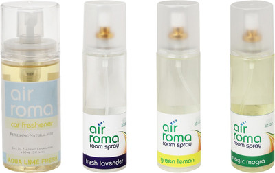 

Airroma Aqua Lime Fresh, Fresh Lavender, Green Lemon, Magic Mogra Spray(660 ml)