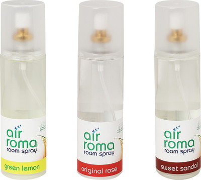 

Airroma Green Lemon, Original Rose, Sweet Sandal Car Freshener(600 ml)