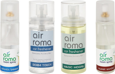 

Airroma Atlantic Breeze, Denim Touch, Magic Mogra, Sweet Sandal Spray(520 ml)