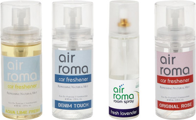 

Airroma Aqua Lime Fresh, Denim Touch, Fresh Lavender, Original Rose Spray(380 ml)