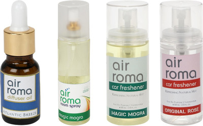 

Airroma Atlantic Breeze, Magic Mogra, Original Rose Car Freshener(350 ml)