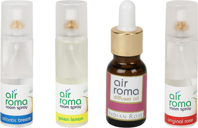 

Airroma Atlantic Breeze, Green Lemon, Indian Rose, Original Rose Aroma Oil, Spray(630 ml)